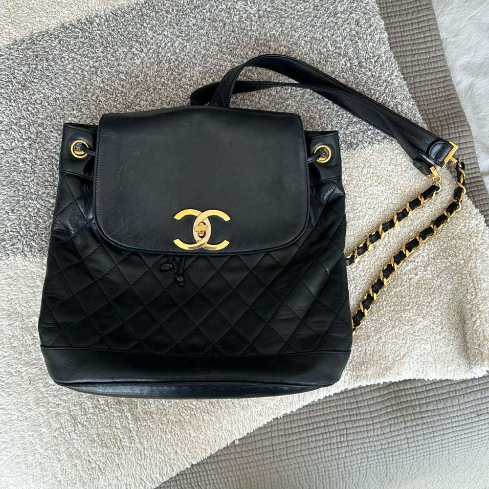 Vintage CC Chanel Backpack in Quilted Lambskin